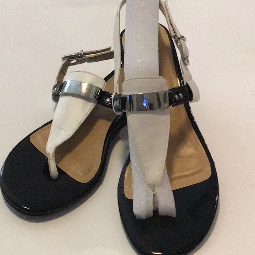 Black and White dressbarn Wedge Sandals